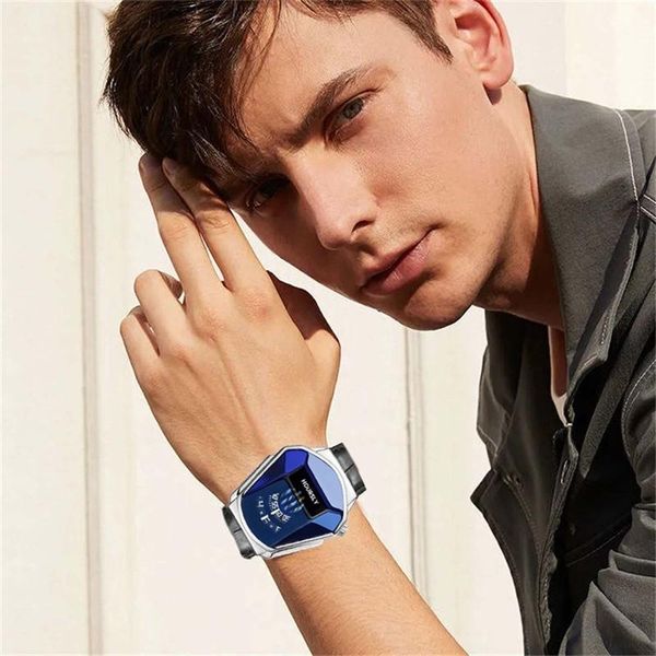 wristwatches relogio luxury sport watch men wrist watches man casual wristwatch men's business personality fashion, Slivery;brown